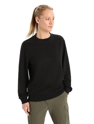 Icebreaker Merino Crush Long Sleeve Tröjor Dam Svarta | SE 1327GSOL